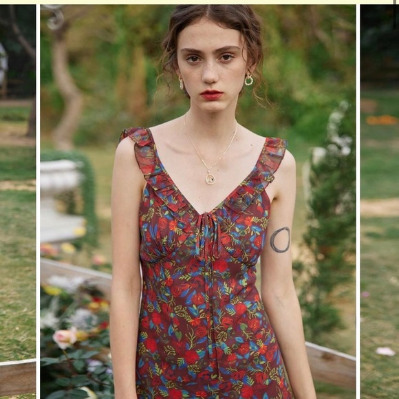 NWT Floral Printed Slip Dress - Picture 3 of 11